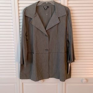 NWT DKNY two button A-line jacket with 3/4 sleeve,hidden pockets! Heather color!